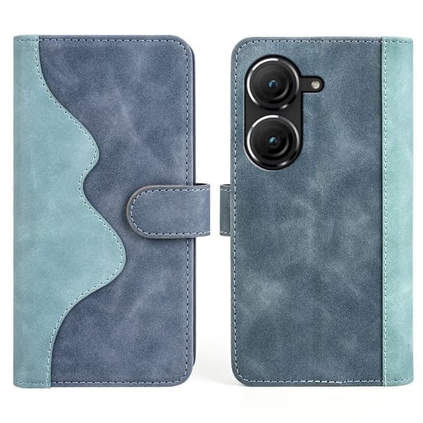 Tofarget lærdeksel for Asus Zenfone 9 - Blå Blue