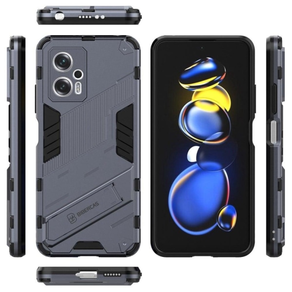 Shockproof Hybrid Suojakuori With A Modern Touch For Xiaomi Poco X4 Gt / Note 11t Pro / 11t Pro Plus - Tummansininen Blue