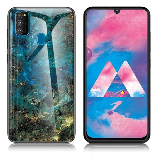 Fantasy Marble Samsung Galaxy M30s deksel - Emerald Green