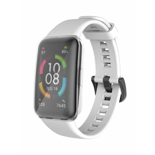 Huawei Band 6 silikoneurrem med klart cover - Hvid White