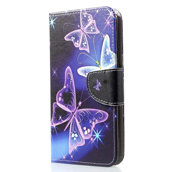 Huawei P30 Lite mønstret læder flip etui - Smukke Sommerfugle Multicolor