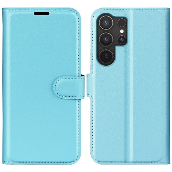 Klassisk Samsung Galaxy S25 Ultra flip etui - Blå Blue