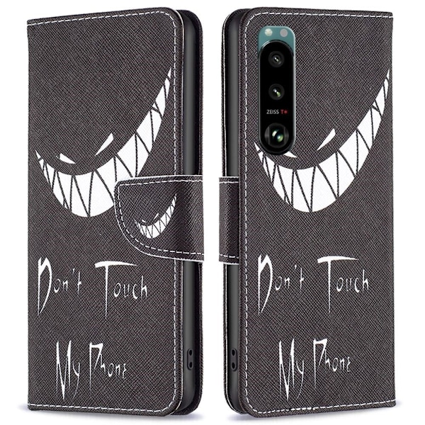 Wonderland Sony Xperia 5 III flip etui - Rør Ikke Ved Min Telefon Black