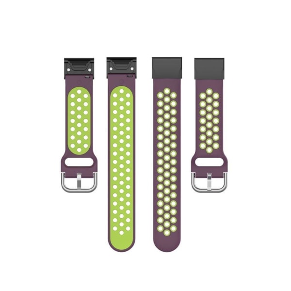 Urrem til Garmin-ur, tofarvet urrem - Lilla / Fluorescerende Grøn Purple