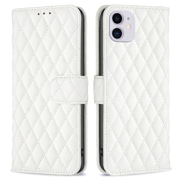 Rhombus mat iPhone 11 flip etui - Hvid White