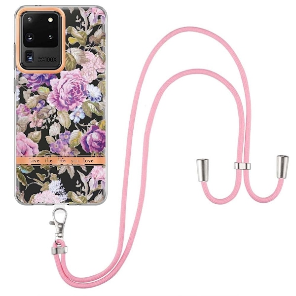 Slimmat och tåligt mjukband med nyckelband för Samsung Galaxy S20 Ultra - Lila Pion Lila