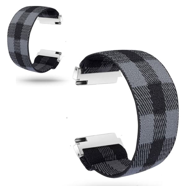 Värikäs nailon kellonauha Huawei-kelloon - Harmaa / Musta Silver grey