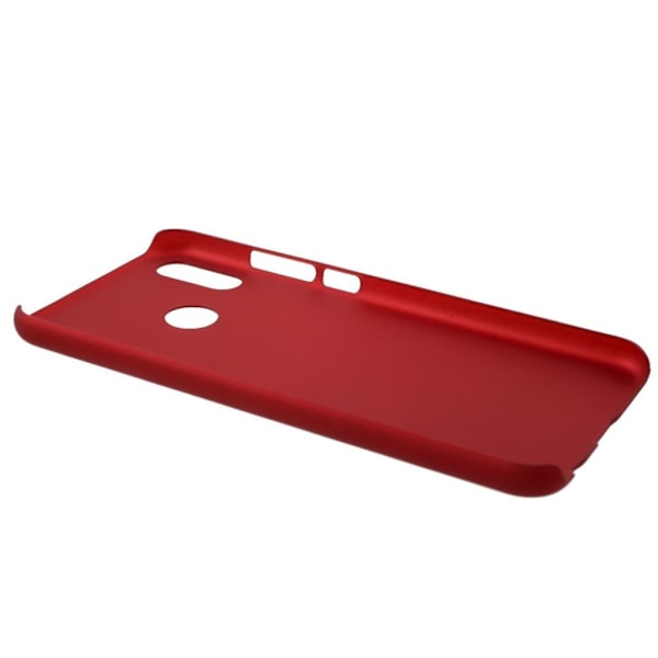 Huawei P20 Lite / Nova 3e mobilskal skyddande i plast material gummi - Röd Röd