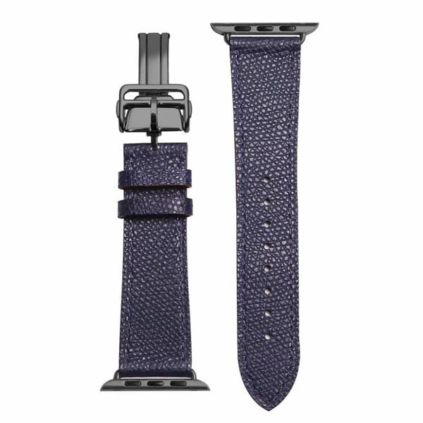 ægte læder sort spænde rem til Apple Watch Series 6 / 5 40mm - Sapphire blå Blue