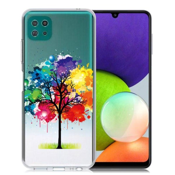 Deco Samsung Galaxy A22 5G Suojakotelo - Värikäs Puu Multicolor