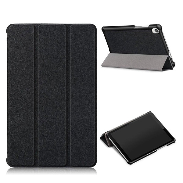 Lenovo Tab M8 litchi leather flip case - Black Black