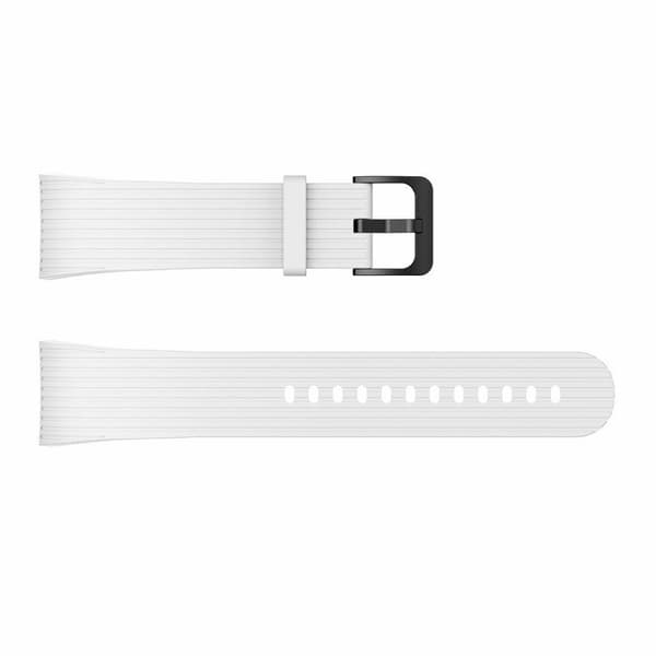 Samsung Gear Fit2 Pro vertical thread silicone watch band - White Size: L Vit