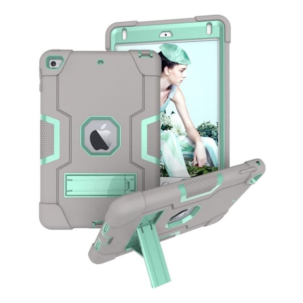Stötsäkert hybridfodral till iPad Mini (2019) - Grå / Cyan Silvergrå