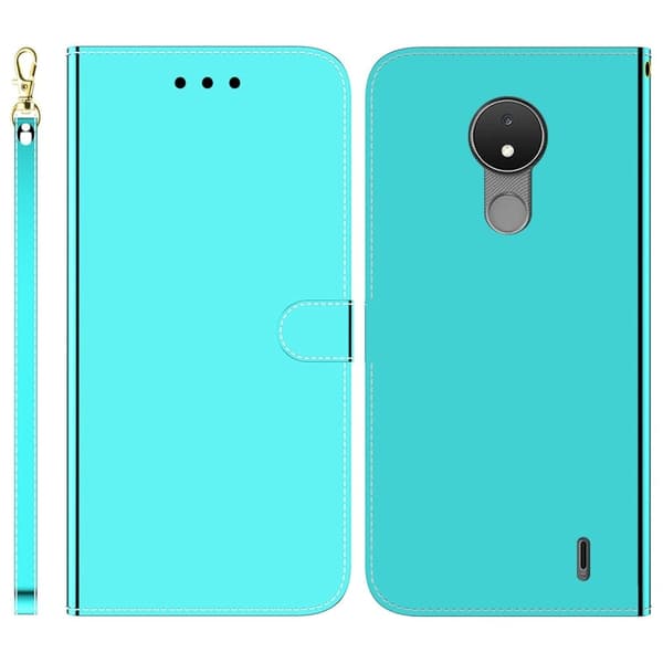 Mirror Nokia C21 Flip Etui - Cyan Green