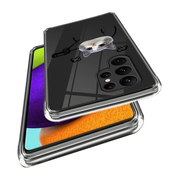 Deco Samsung Galaxy S24 Ultra cover - Kat Med Pistol Silver grey
