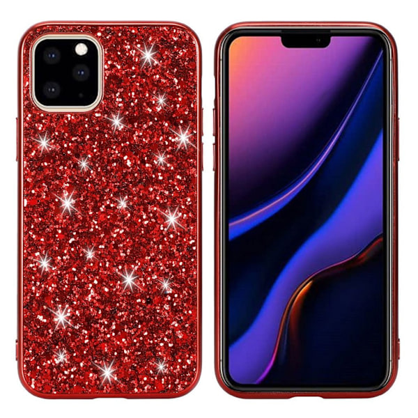 Glitter iPhone 11 deksel - Rød Red