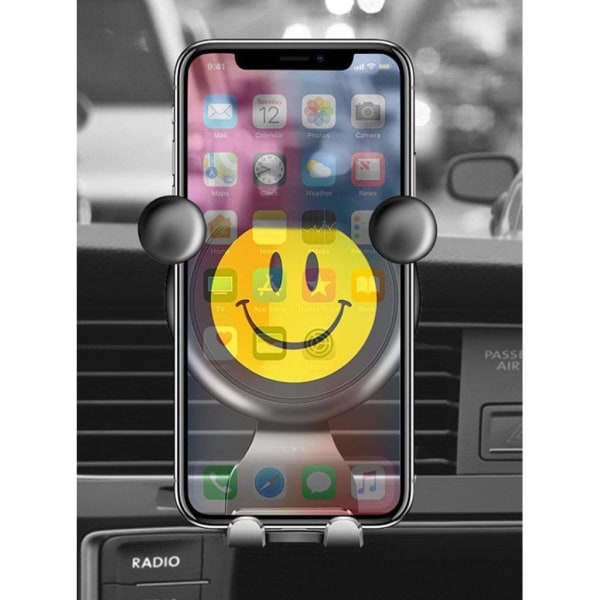 RUNDONG smiley face car mount holder - Yellow Gul