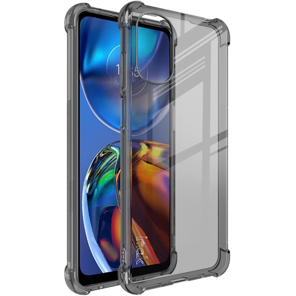 IMAK Airbag Cover til Motorola Moto E32 - Gennemsigtig Sort Transparent