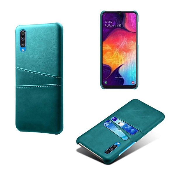 Samsung Galaxy A50 nahkapäällysteinen kotelo - Vauvasininen Blue