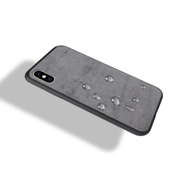 iPhone XS retro handduks belagt hårt plastskal - Grå Silvergrå