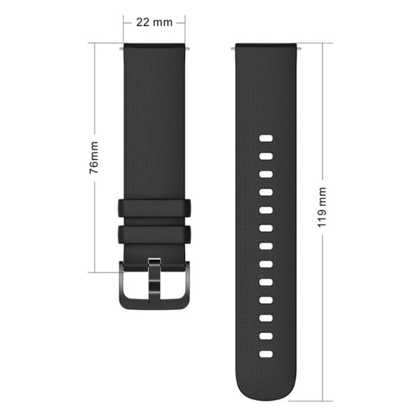 Samsung Gear S3 / Huami Amazfit Pace Silicone Watch Band Plaid Pattern 22mm Straps - Sort Black