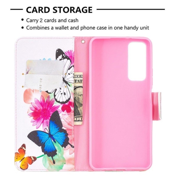 wonderland Huawei Y7A / P Smart 2021 flip etui - Two sommerfugle Multicolor