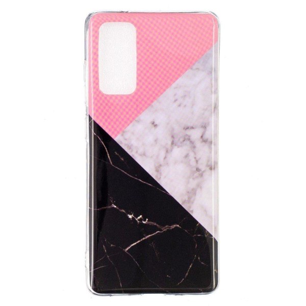 Marble design Samsung Galaxy S20 FE 5G / Samsung Galaxy S20 FE kotelot - Pinkki / Valkoinen / Musta Multicolor