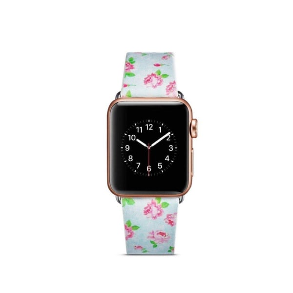 Apple Watch Series 4 40mm kellolle kuviollinen aito nahkainen vaihto ranneke - Tyyli G Multicolor