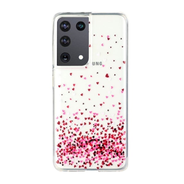 Deco Samsung Galaxy S21 Ultra 5G skal - Hjärtan Rosa