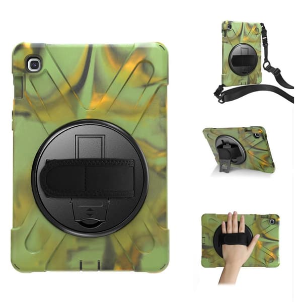 Samsung Galaxy Tab S5e 360 Graders X-Shape Silikon Combo Etui - Army Grønn Green