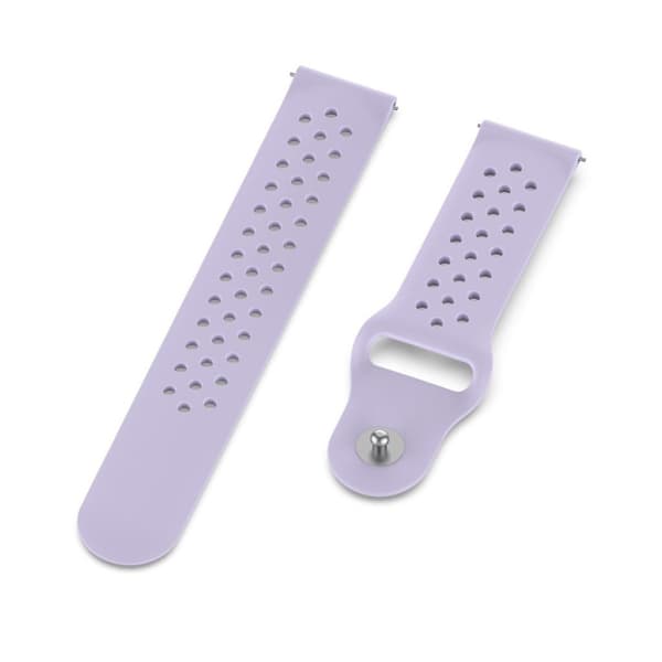 22mm Universal silikon watch band - Lys Lilla Silver grey