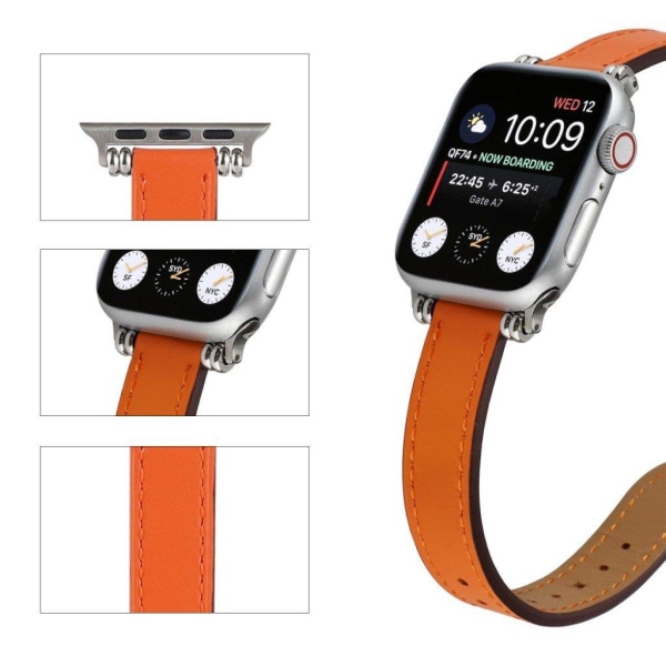 Apple Watch 40mm helmikoristeinen nahkakellon hihna - Ruskea Brown