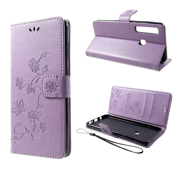 Butterfly läder Samsung Galaxy A9 (2018) fodral - Lila Lila