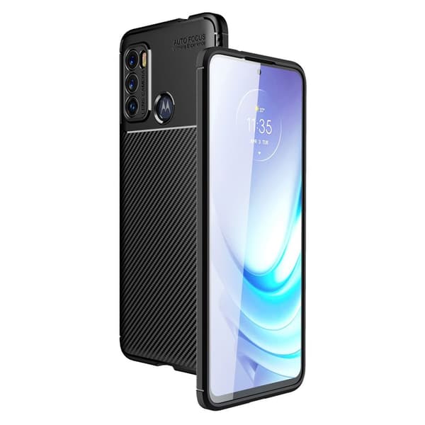Carbon Shield Motorola Moto G60 Etui - Sort Black