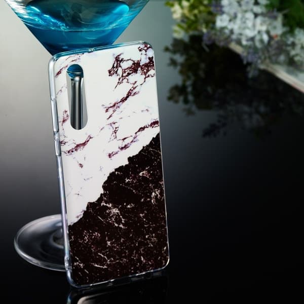 Huawei P30 Etui Med Marmormønster - Design C Black