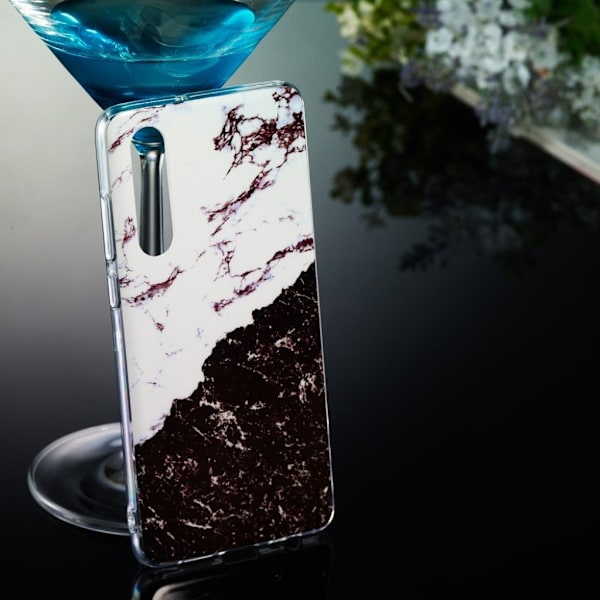 Huawei P30 marmor mønster etui - Model C Black
