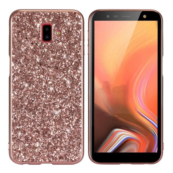 Glitter Samsung Galaxy J6 Plus (2018) deksel - Rose gull Pink
