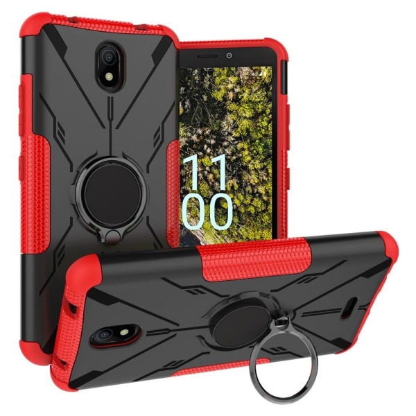 Kickstand cover with magnetic sheet for Nokia C100 - Red Red