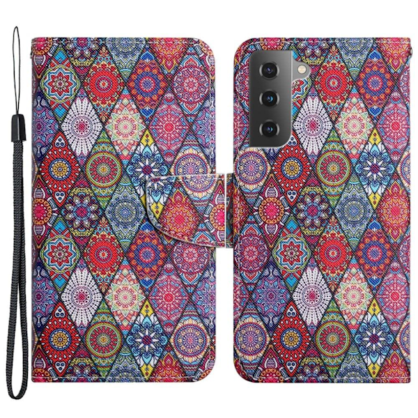 Wonderland Samsung Galaxy S22 Läppäkotelo - Rhombus Kaleidoscope Multicolor