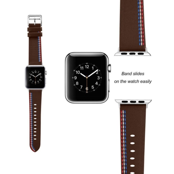 Apple Watch Series 4 40mm aitoa nahkaa oleva ranneke - Suklaa Brown