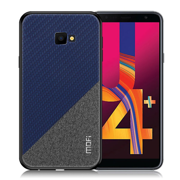 MOFI Samsung Galaxy J4 Plus (2018) honor series hybridfodral i läder - Blå Blå