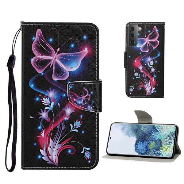 Wonderland Samsung Galaxy S21 Flip etui - Smuk sommerfugl Multicolor