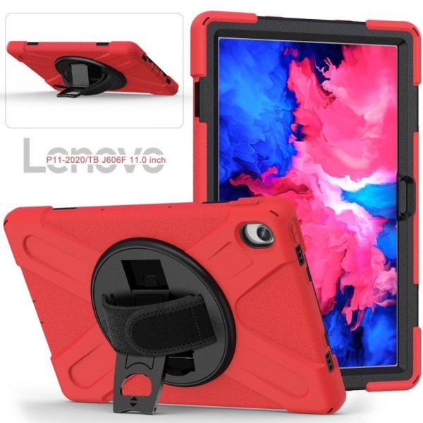 Lenovo Tab P11 360 swivel kickstand holder + silicone case - Red Red
