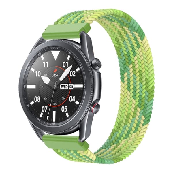 Samsung Galaxy Watch 3 (45 mm) elastisk nylon-urrem - Lime Størrelse: Xs Green