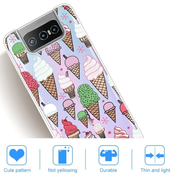 Deco Asus Zenfone 7 Pro kotelot - Jäätelö Multicolor