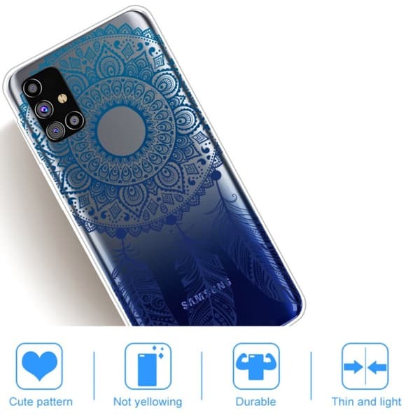 Deco Samsung Galaxy M31s Etui - Blomst Mønster Blue