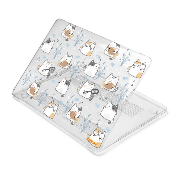 HAT PRINCE MacBook Pro 13 (A2251, A2289, 2020) / M1 / M2 (A2338, 2020) sött djurliknande fodral - Söta Katter Vit