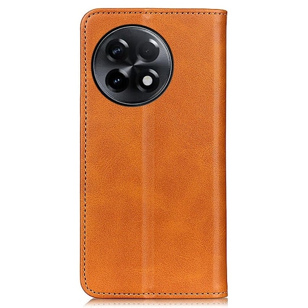 Lompakko-style Aitoa Nahkaa Läppäkotelo For OnePlus 11R / Ace 2 - Ruskea Brown