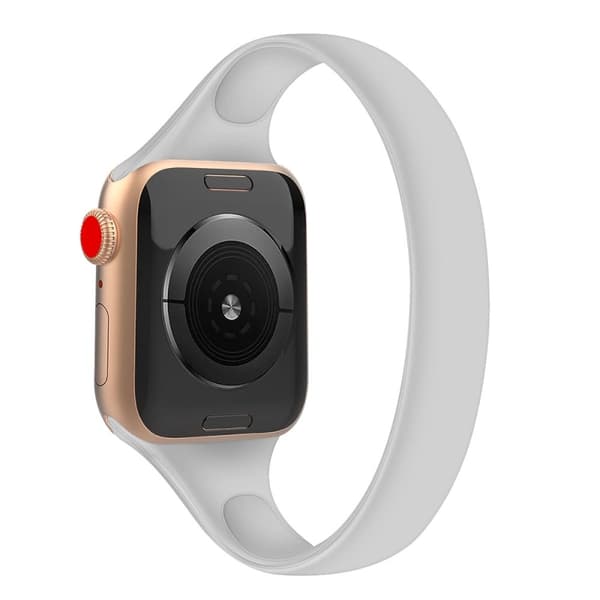 Apple Watch Series 41mm - 40mm - 38mm silikone rem, str: L - Lysegrå Silver grey
