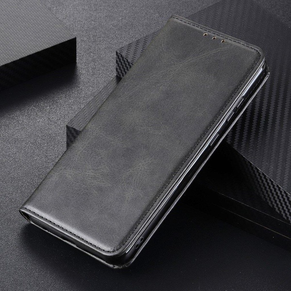 Wallet-style ægte Læder Flipcase til Asus Rog Phone 5 - Sort Black